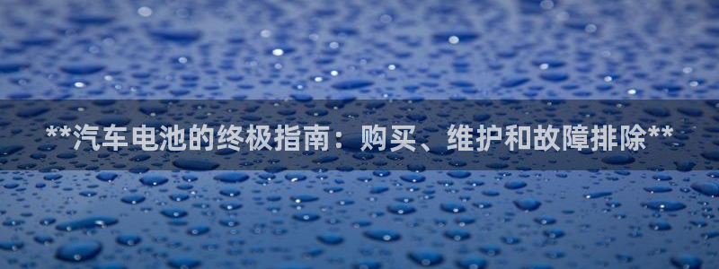 u优发国际首页：**汽车电池的终极指南：购买、维护和故障排除**
